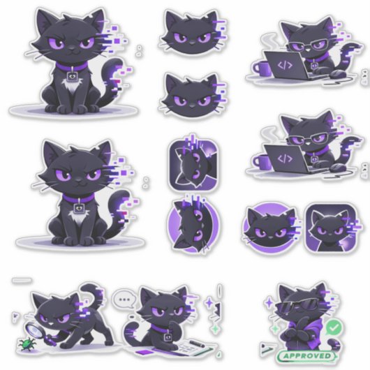 Cat Mascot Stickers (Voorkant)