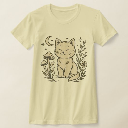 Cat & Mashroom Dames Bella+Canvas Slim Fit T-shirt (Laagn)