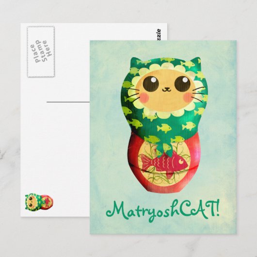 Cat Matryoshka Doll Briefkaart (Voorkant / Achterkant)
