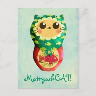 Cat Matryoshka Doll Briefkaart