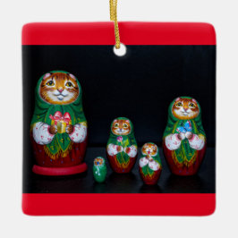Cat Matryoshka keramisch Ornament