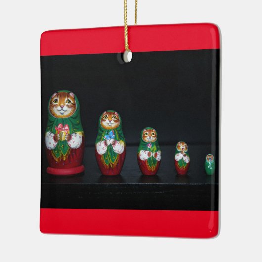 Cat Matryoshka keramisch Ornament (Links)