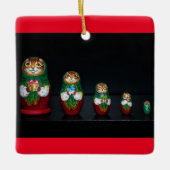 Cat Matryoshka keramisch Ornament (Voorkant)
