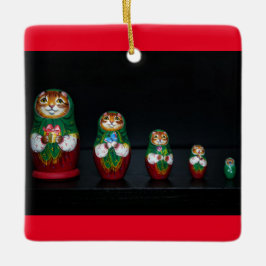 Cat Matryoshka keramisch Ornament