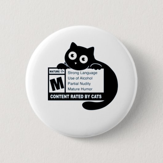 Cat Mature inhoud Ronde Button 5,7 Cm (Voorkant)