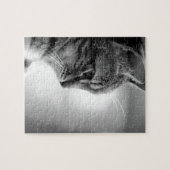 Cat Meditating Black en White Legpuzzel (Horizontaal)