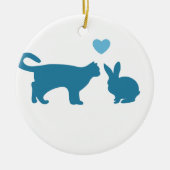 Cat Meets Bunny Keramisch Ornament (Voorkant)