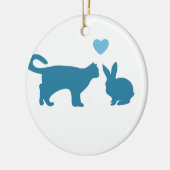Cat Meets Bunny Keramisch Ornament (Links)