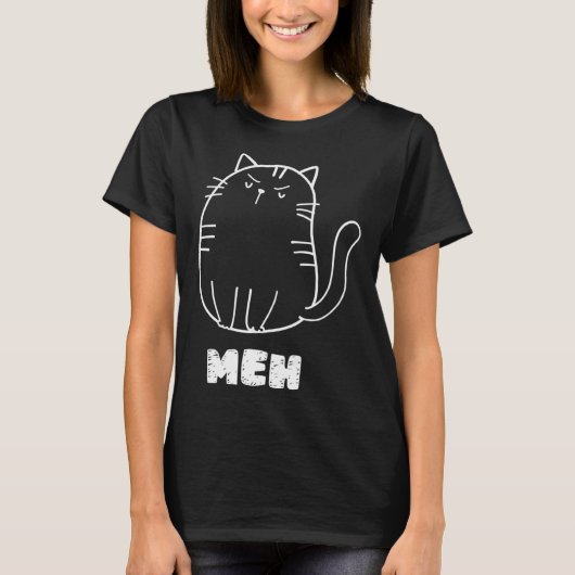 Cat Meh  Cat Sarcastic Humor Men Women T-shirt (Voorkant)
