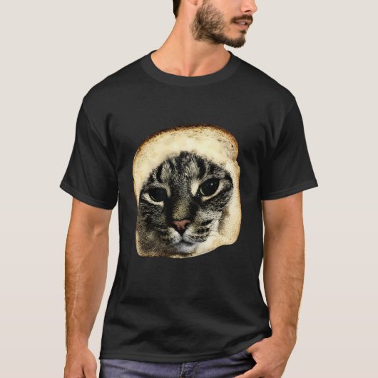 Cat Meme Funny Bread Face Silly Cat Lover Gift for T-shirt (Voorkant)