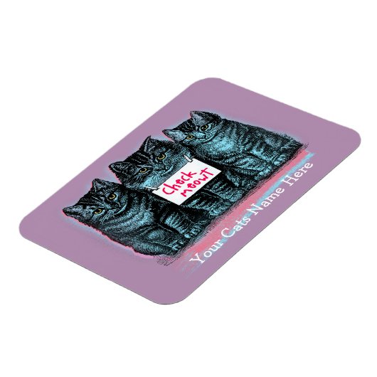  Cat Meme Magnet 'Check Meowt' Magneet (Linkerzijde)