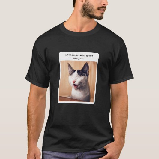 Cat Meme Margarita Drinker Alcohol T-shirt (Voorkant)
