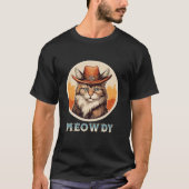 Cat Meme Meowdy Grappige Mashup Tussen Meow Howdy  T-shirt (Voorkant)