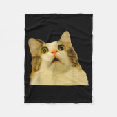 Cat Meme Shock Cat Face Funny Meme Cat Silly Gift  Fleece Deken (Voorkant)