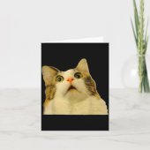 Cat Meme Shock Cat Face Funny Meme Cat Silly Gift Kaart (Voorkant)
