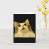 Cat Meme Shock Cat Face Funny Meme Cat Silly Gift  Kaart (Gele Bloem)
