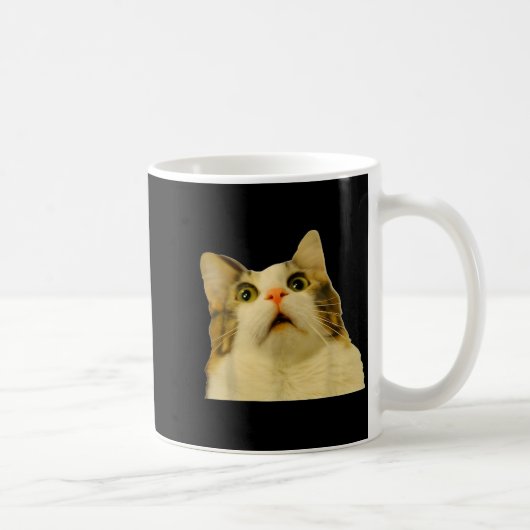 Cat Meme Shock Cat Face Funny Meme Cat Silly Gift  Koffiemok (Rechts)