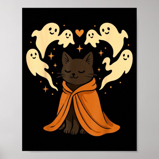 Cat Meme Soky Cute Black Halloween  Poster (Voorkant)