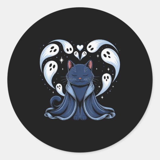 Cat Meme Wizard Soky Fantasy Kitty  Ronde Sticker (Voorkant)