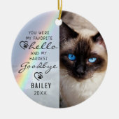 Cat Memorial 2 Foto's Rainbow Keepomwille Keramisch Ornament (Voorkant)