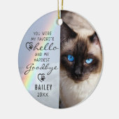 Cat Memorial 2 Foto's Rainbow Keepomwille Keramisch Ornament (Links)