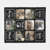 Cat Memorial 7 Fotocollage Sympathie Citaat naam Fleece Deken (Voorkant (Horizontaal))