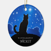 Cat Memorial Aangepaste naam Keramisch Ornament (Links)
