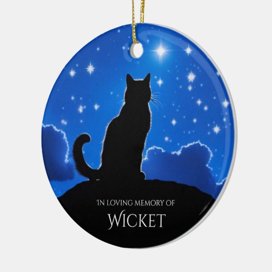 Cat Memorial Aangepaste naam Keramisch Ornament (Links)