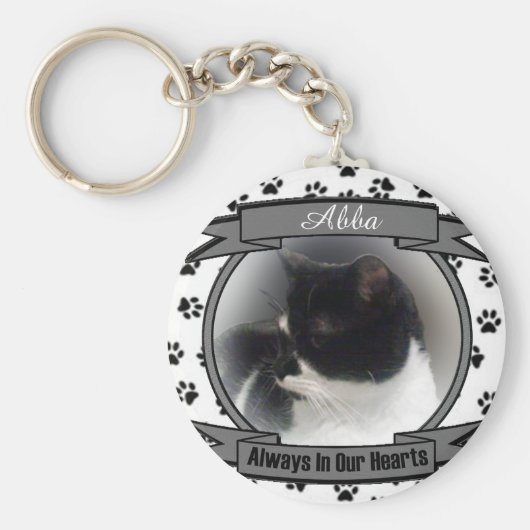 Cat Memorial altijd in ons hart Sleutelhanger (Voorkant)
