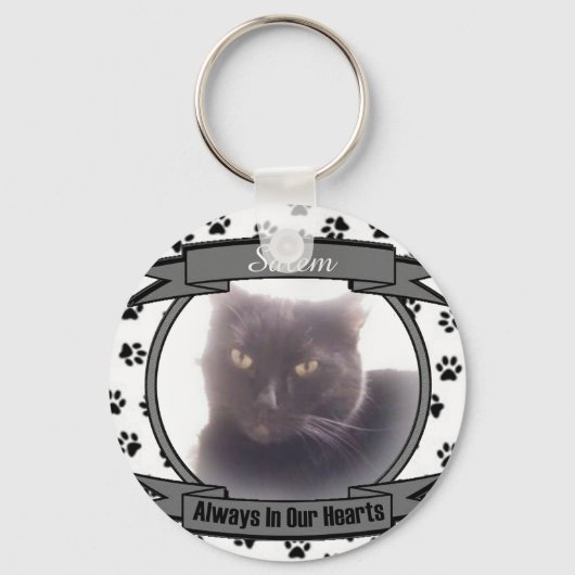 Cat Memorial altijd in ons hart Sleutelhanger (Voorkant)