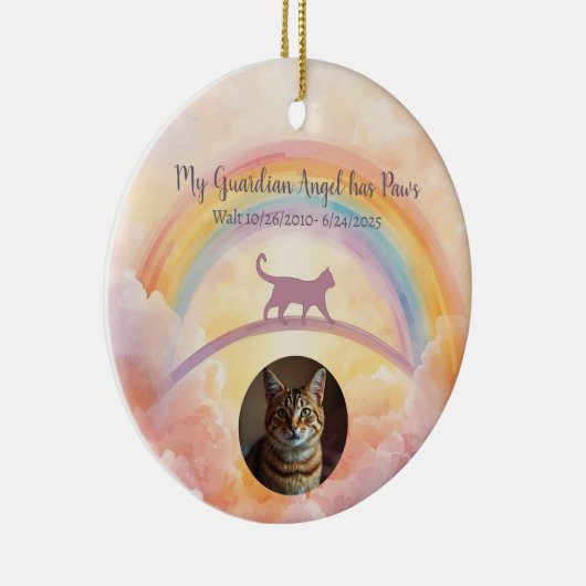 Cat Memorial Ceramic Ornament Rainbow Bridge (Rechts)