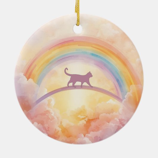 Cat Memorial Ceramic Ornament Rainbow Bridge (Achterkant)