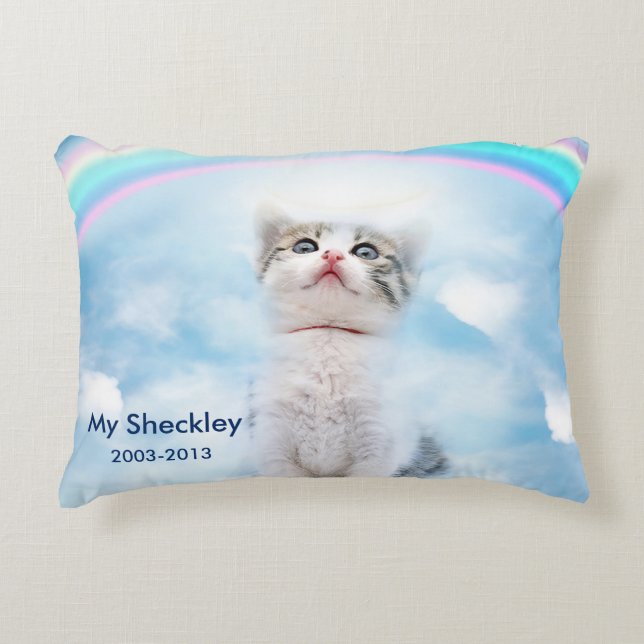 Cat Memorial Custom Brushed Accent Pillow Decoratief Kussen (Voorkant)