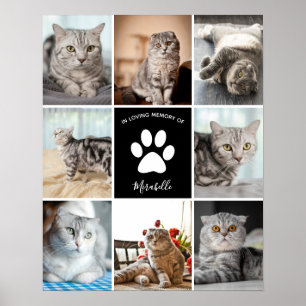 Cat Memorial Custom Pet Collage in liefdevolle her Poster