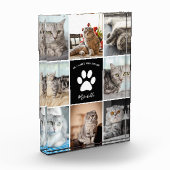 Cat Memorial Custom Pet Collage Paw Print Fotoblokken (Links)