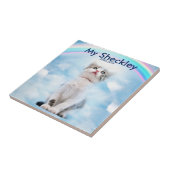 Cat Memorial Custom Small Ceramic Photo Tile Tegeltje (Zijkant)