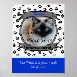 Cat Memorial Forever herdacht - mannelijk Pet Loss Poster