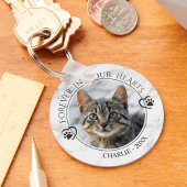 Cat Memorial Forever in Our Hearts Photo Marble Sleutelhanger