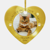 Cat Memorial FUREVER IN ONZE HARTS Foto Keepomwill Keramisch Ornament (Voorkant)