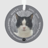 Cat Memorial Gemist Beyond Measure Pet Photo Ornament (achterkant)