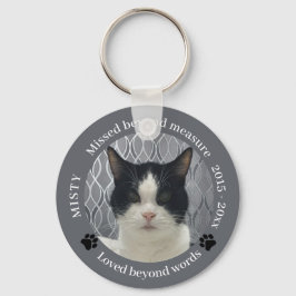 Cat Memorial Gemist Beyond Measure Pet Photo Sleutelhanger