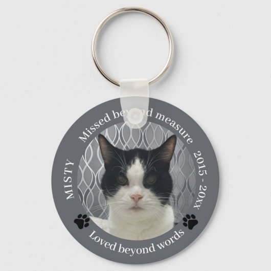 Cat Memorial Gemist Beyond Measure Pet Photo Sleutelhanger (Voorkant)