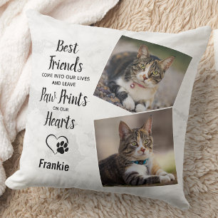 Cat Memorial Gepersonaliseerde Paw Prints Gedicht  Kussen