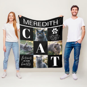 Cat Memorial Gift   Foto Pet Loss Fleece Deken