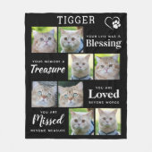 Cat Memorial Gift - Gepersonaliseerd Pet Verlies 8 Fleece Deken (Voorkant)