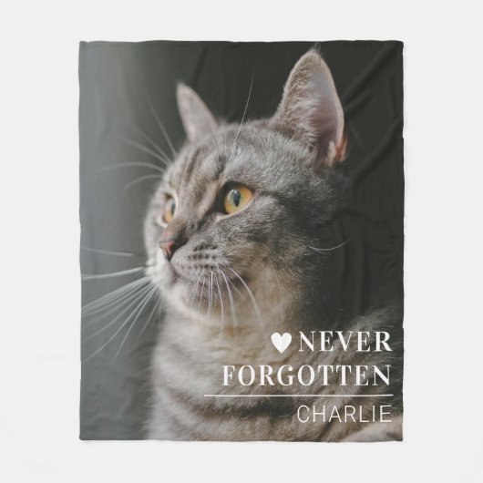 Cat Memorial Gift | Pet Loss Keepsake Fleece Deken (Voorkant)