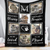 Cat Memorial Gift Pet Loss Poem 6 Foto Collage Fleece Deken