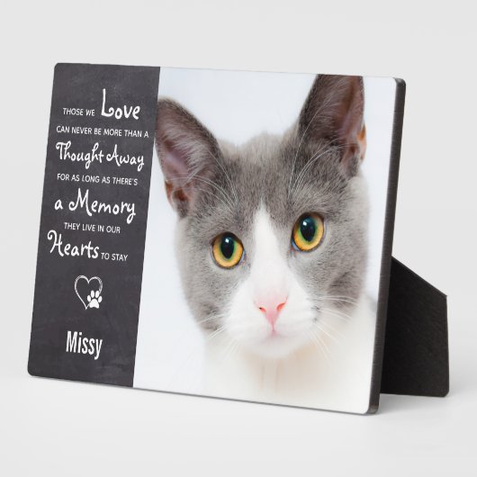 Cat Memorial Herdenking Foto Fotoplaat (Zijkant)