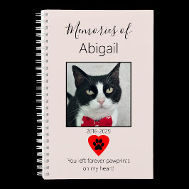 Cat Memorial Journal Pale Pink Notitieboek