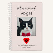 Cat Memorial Journal Pale Pink Notitieboek (Voorkant)
